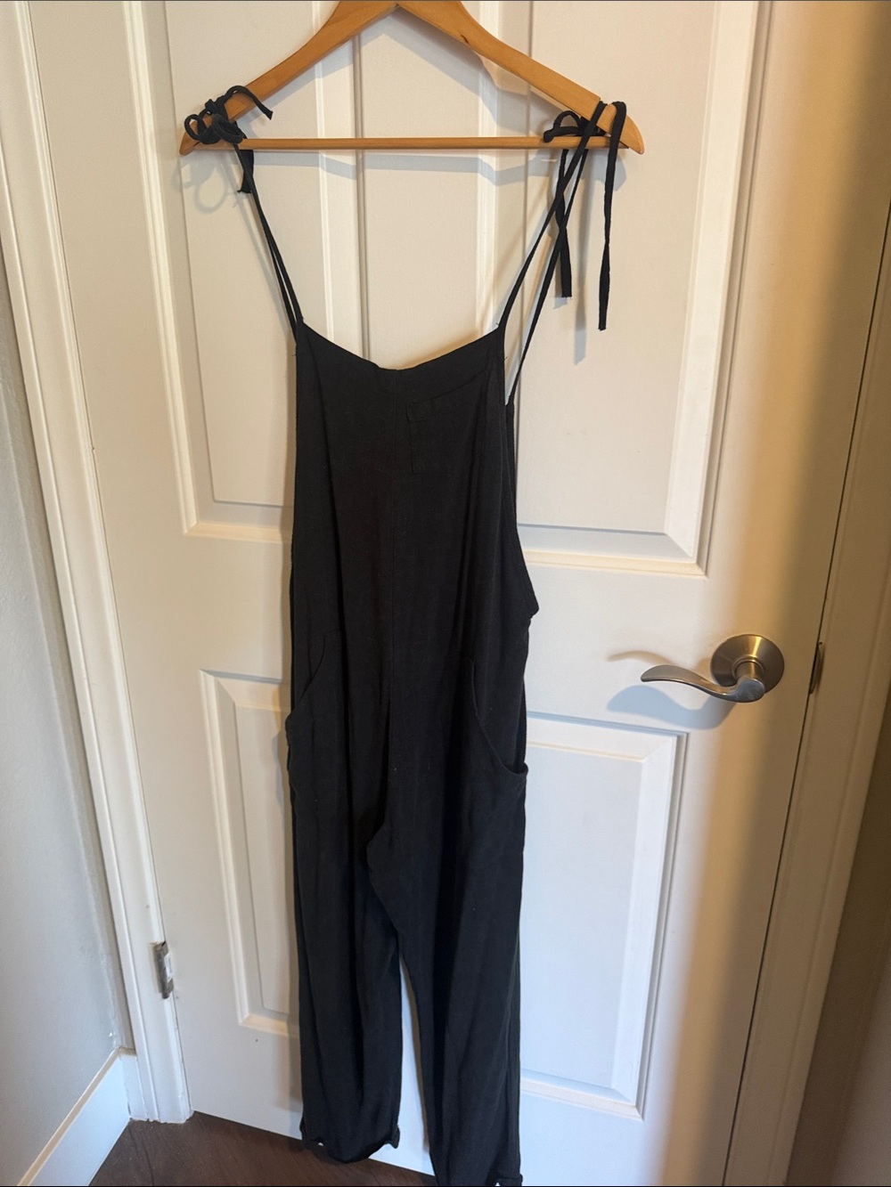 Stillwater Black Tie-Strap Wide-Leg Jumpsuit Size S